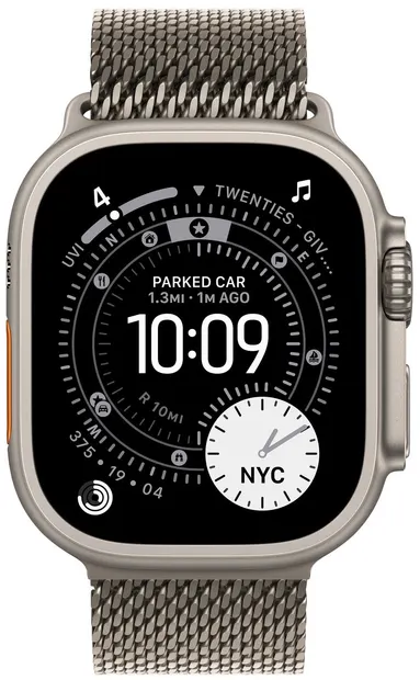 Ceas inteligent Apple - Watch Ultra 3 Cellular, 49mm, S, Natural Titanium/Natural Titanium Milanese
