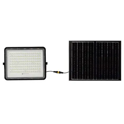 Reflector cu incarcare solara 20W 1800LM 6400K - negru V-TAC SKU-7827