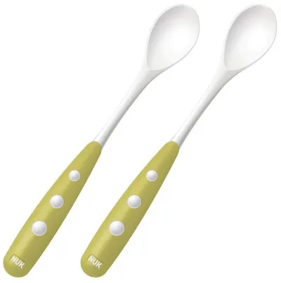 Nuk Lingurițe de plastic, 2 bucăți, verde