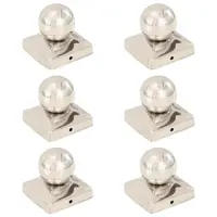 vidaXL Capace stâlpi tip glob, 6 buc., 81x81 mm, oțel inoxidabil