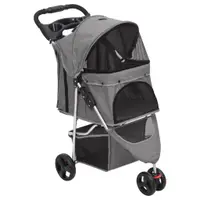 Gossi carucior pliabil pentru caini, gri, 80x46x98 cm tesatura oxford