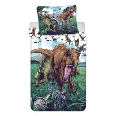 Lenjerie de pat pentru copii din bumbac pentru pat de o persoană 140x200 cm Jurassic World "Trio" – Jerry Fabrics