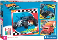 Puzzle pentru copii Clementoni din 3 x 48 piese - Hot Wheels