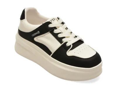 Pantofi sport GRYXX alb-negru, 66182, din piele naturala