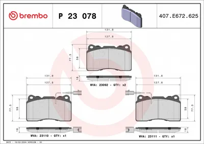 Set Placute Frana Fata Potrivit Volvo S60 I, V70 Ii; Alfa Romeo 156, 159, 166, Brera, Giulietta, Spider; Lancia Kappa; Renault Megane Iii, Megane Iv 1.6d-3.2 10.94