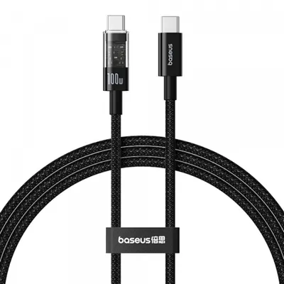 Cablu Date si Incarcare USB-C - USB-C Baseus Gem, 100W, 1m, Negru P10373000111-00