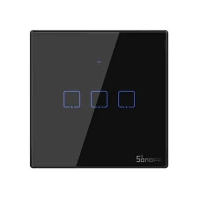 Intrerupator Triplu Wi-Fi Smart Tx2-195024 Negru, Tip Uk