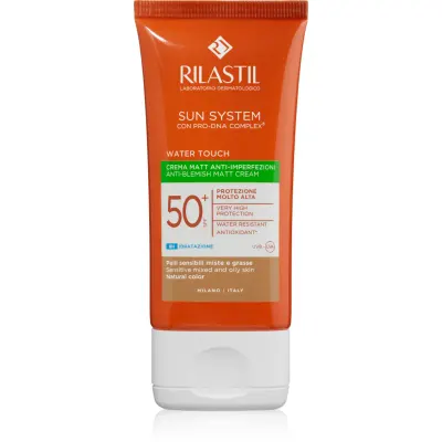 Rilastil Sun System Water Touch crema de fata cu efect de protectie pentru ten gras și mixt SPF 50+ 50 ml