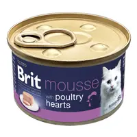 Brit Premium by Nature Cat Mousse with Poultry Hearts 85 g