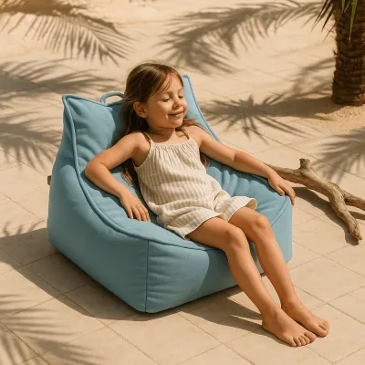 Fotoliu tip puf Premium MeowBaby Outzy Sako Bag Drift Dlay Taupe Bean bag