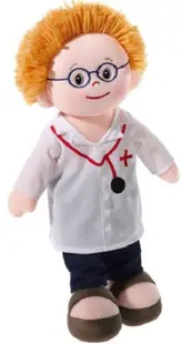 Papusa moale Heunec Poupetta - Doctor, 30 cm