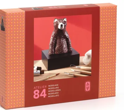 Set creativ Djeco Atelier 84 - Modelare cu lut, urs