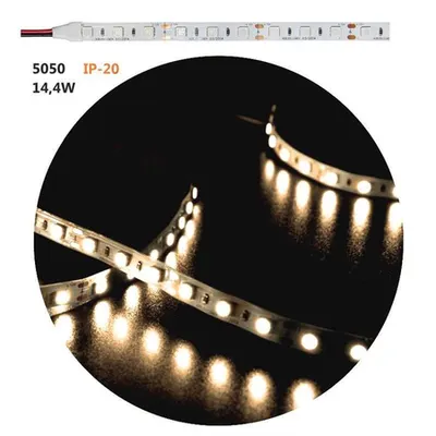 Banda LED 14.4W 12V IP20 5050 12V DC lumina verde 5050 W 10mm h 2mm
