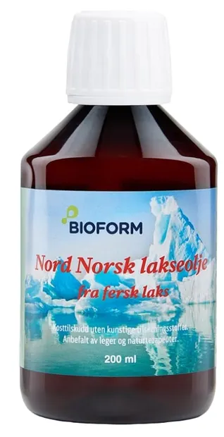 Nord Norsk Lakseolje Ulei de pește de somon norvegian, 990 mg, 200 ml, Bioform