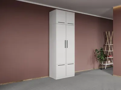 Dulap dormitor Alb 2U cu suprapozabil - Madrid