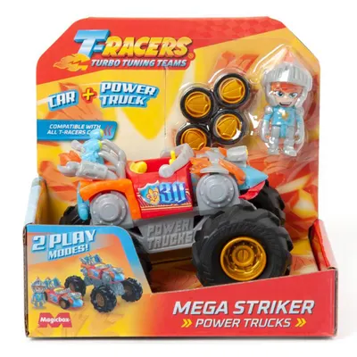 Set masinuta si figurina, T-Racers, Power Trucks Mega Striker