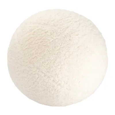 Pernă decorativă pentru copii crem cu tapițerie din țesătură bouclé Ball – Wigiwama