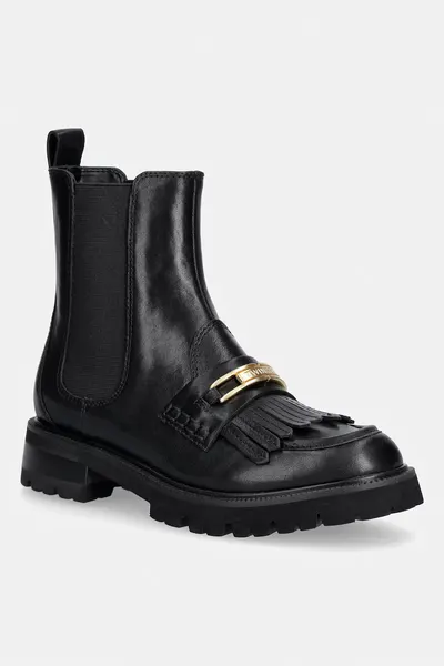 Twinset ghete scurte cu platformă pentru femei din piele