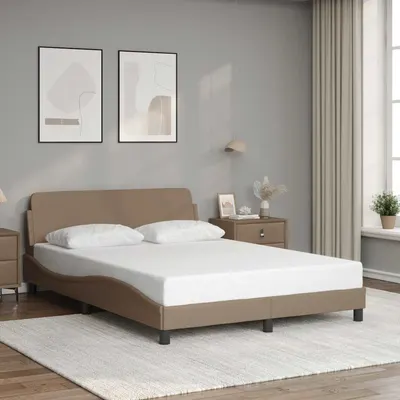 vidaXL Cadru de pat, Dover, cappuccino, 120x200 cm, piele ecologică