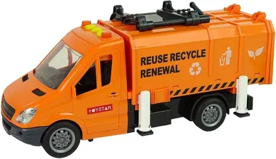 Jucărie pentru copii Lean Toys - Mașină de gunoi portocalie