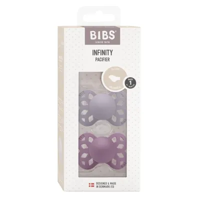 Set 2 suzete Bibs Infinity Silicon tetina anatomica 0 luni + Fossil GreyMauve