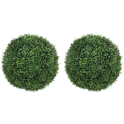 HOMCOM Plante Decorative Artificiale din Buxus cu 682 de Frunze, Rezistente la UV, Înălțime 42 cm | Aosom Romania