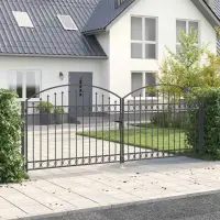 vidaXL Poartă de gard ASSEN 401 x 200 cm Oțel Gri Blocat