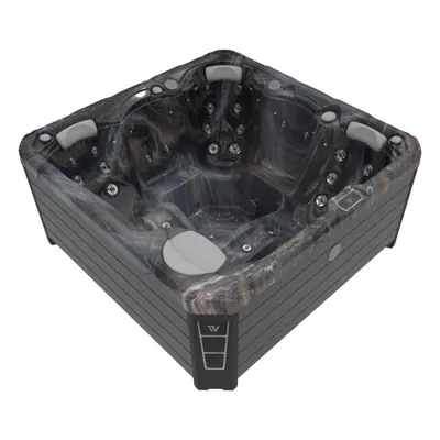 Minipiscina jacuzzi 5 persoane Wellis,Midnight Canyon, 42 jeturi hidromasaj, WiFi, sistem audio, 200 200 cm, Wellis Budapest Life Deluxe