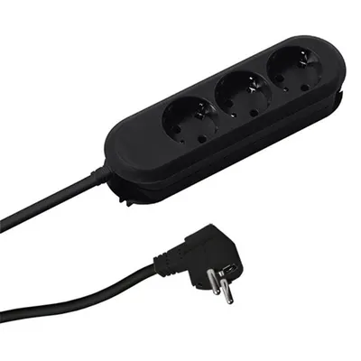 Prelungitor Bachmann SMART 3xCEE7/3 N. B387.170, 3 prize, cablu 1.5 m, 3x1.5mm, negru