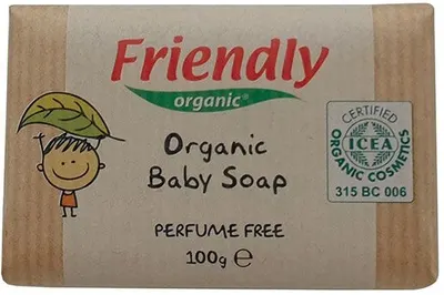 Sapun pentru bebelusi Friendly Organic cu unt de shea si migdale dulci 100 g