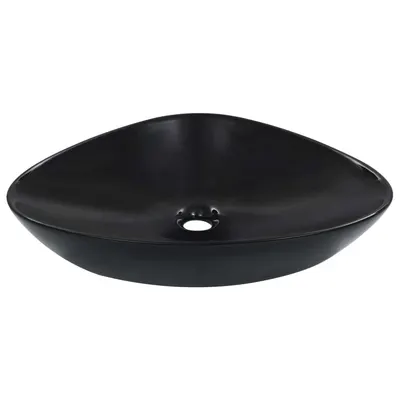 vidaXL Chiuvetă de baie, negru, 58,5x39x14 cm, ceramică