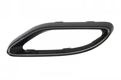 Ornament decorativ sistem evacuare partea spate Spate Stanga plastic, negru lucios potrivit MERCEDES Clasa A V177, A W177 dupa 2018