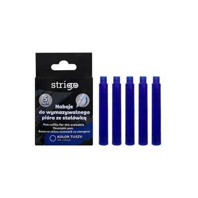 Patron cerneala cu stergere Strigo 5buc/set, albastru