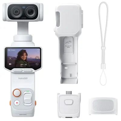Cameră de acțiune Insta360 - Luna Ultra Standard Bundle, 8K, Stellar White