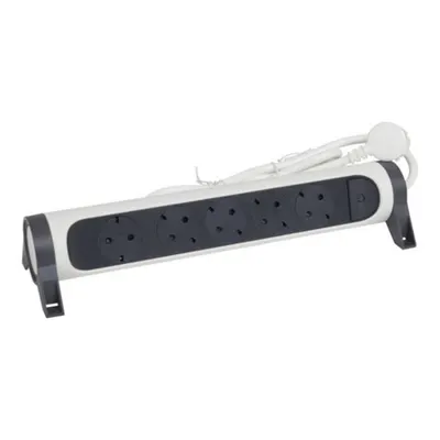 Prelungitor Sch 5x2p+t Premium Rotativ si Fixabil 1,5m 1,5mm2 Alb/negru