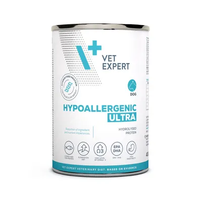Dieta veterinară umedă, pentru câini adulți, Vet Expert Hypoallergenic Dog ULTRA, 400g