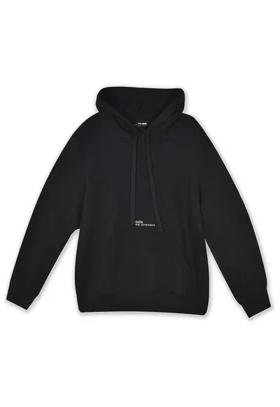 Hanorac barbat BDTK - captuseala fleece - snururi reglabile - imprimeu - bumbac/poliester - negru