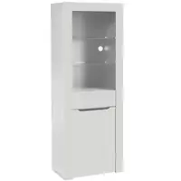 Comodă Modernă cu Lumini LED și Rafturi, Ideală pentru Bucătărie, Living și Birou, 60x35,5x165 cm, Albă