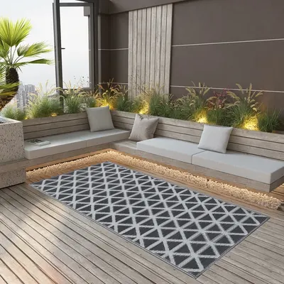 vidaXL Covor de exterior, ARAKIL negru, 120x180 cm, PP