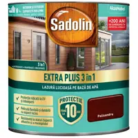 Lazură 3 în 1 lucioasă pe bază de apă, Sadolin, palisandru 2.5 L / 5738839 Engros