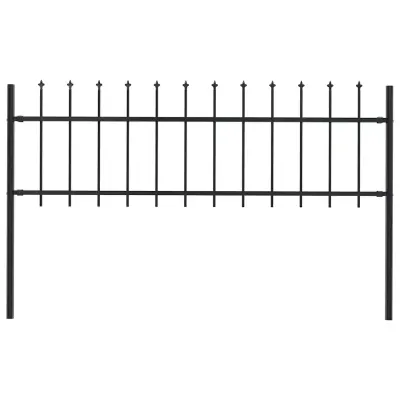 vidaXL Gard de grădină Woerden cu vârf tip suliță din oțel, 170 x 60 cm, negru