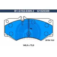 Set placute frana, frana disc GALFER B1.G102-0309.2