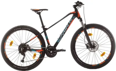 Bicicletă de munte cu viteze SPRINT - Apolon, 27.5", 480 mm, negru/portocaliu