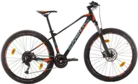 Bicicletă de munte cu viteze SPRINT - Apolon, 27.5", 480 mm, negru/portocaliu