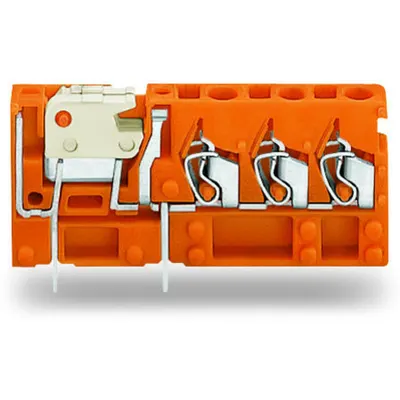 Stackable 3-conductor PCB terminal block; with knife disconnect; 2.5 mm²; Pin spacing 5.08 mm; 1-pole; CAGE CLAMP®; 2,50 mm²; orange