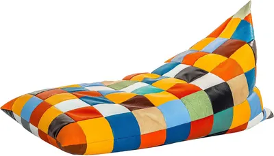 Fotoliu puf piramida Barbaron - Patchwork, multicolor