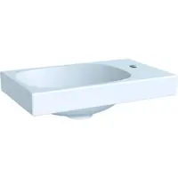 Lavoar baie incastrat alb 40 cm, dreptunghiular, orificiu baterie dreapta, Geberit Acanto