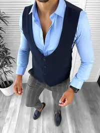 Tinuta barbati smart casual Pantaloni + Camasa+Vesta 12668