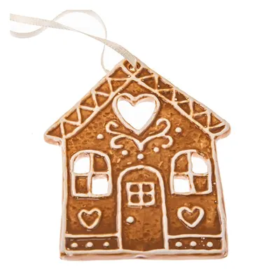 Ornament de Crăciun din ceramică 10 cm Gingerbread House – Dakls