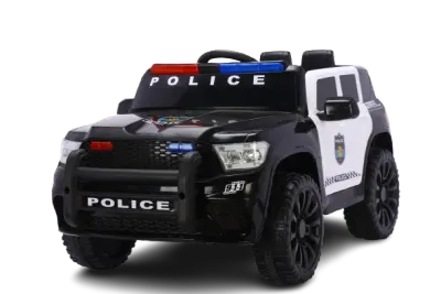 Masinuta electrica de politie, Kinderauto POLICE 911 120W 12V 7Ah premium, neagra